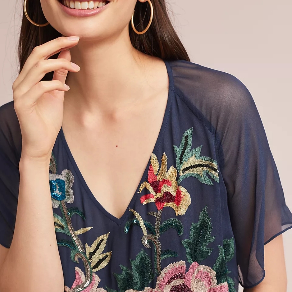 Ranna Gill Anthropologie Ikebana Blouse, Sz M - Picture 9 of 11